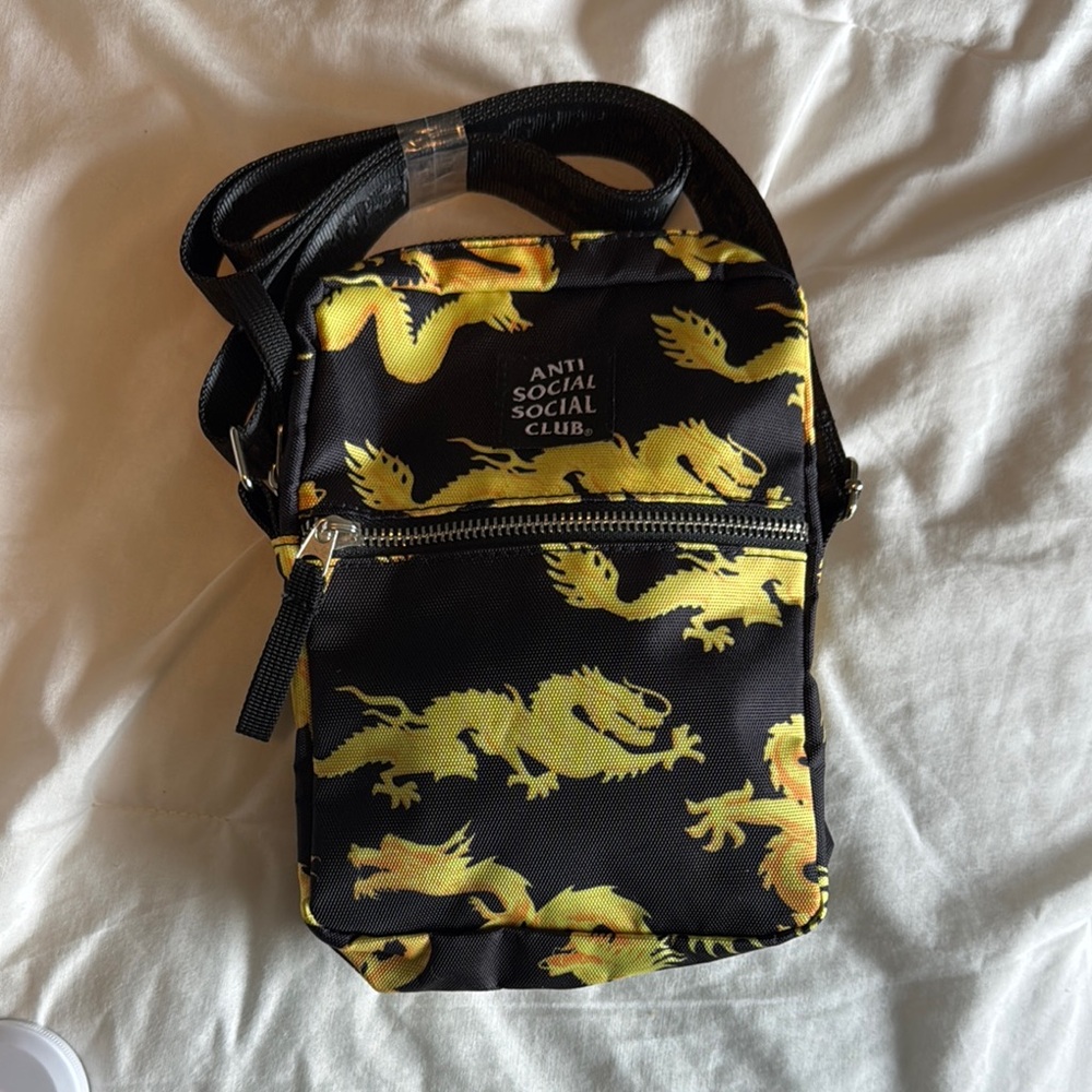 NWT Anti Social Social Club Black and Yellow Belt Bag